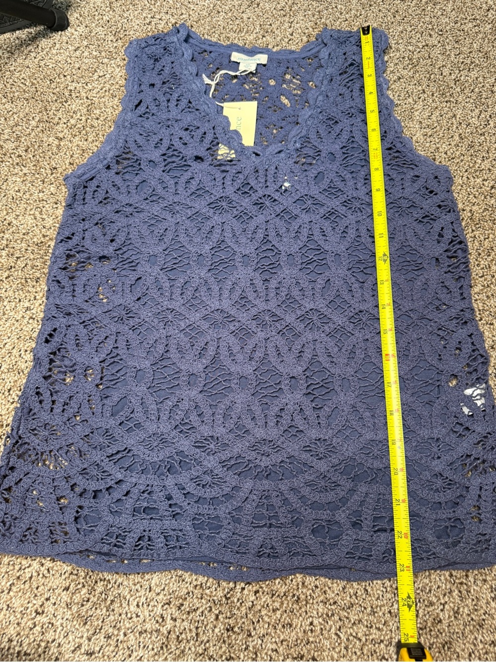 Sundance Perkiwinkle Crochet Sleeveless Top - Picture 10 of 11